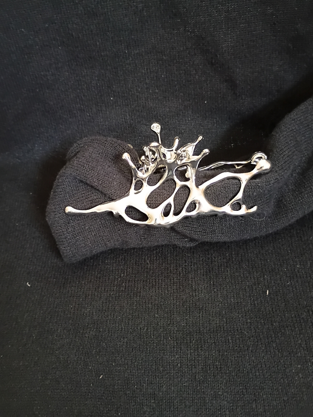 Silver Organic Splash Hair Clip - Women Accessories